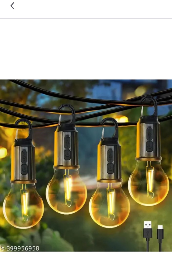 🔦 Campion USB Rechargeable Camping & Emergency LED Bulb – Portable Hanging Light for Outdoor & Indoor Use (Yellow, Pack of 1)
