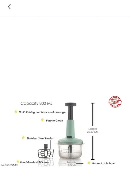 Stysol 1000 ML Handy Push Chopper vegetables and food cutter, Special Cutter