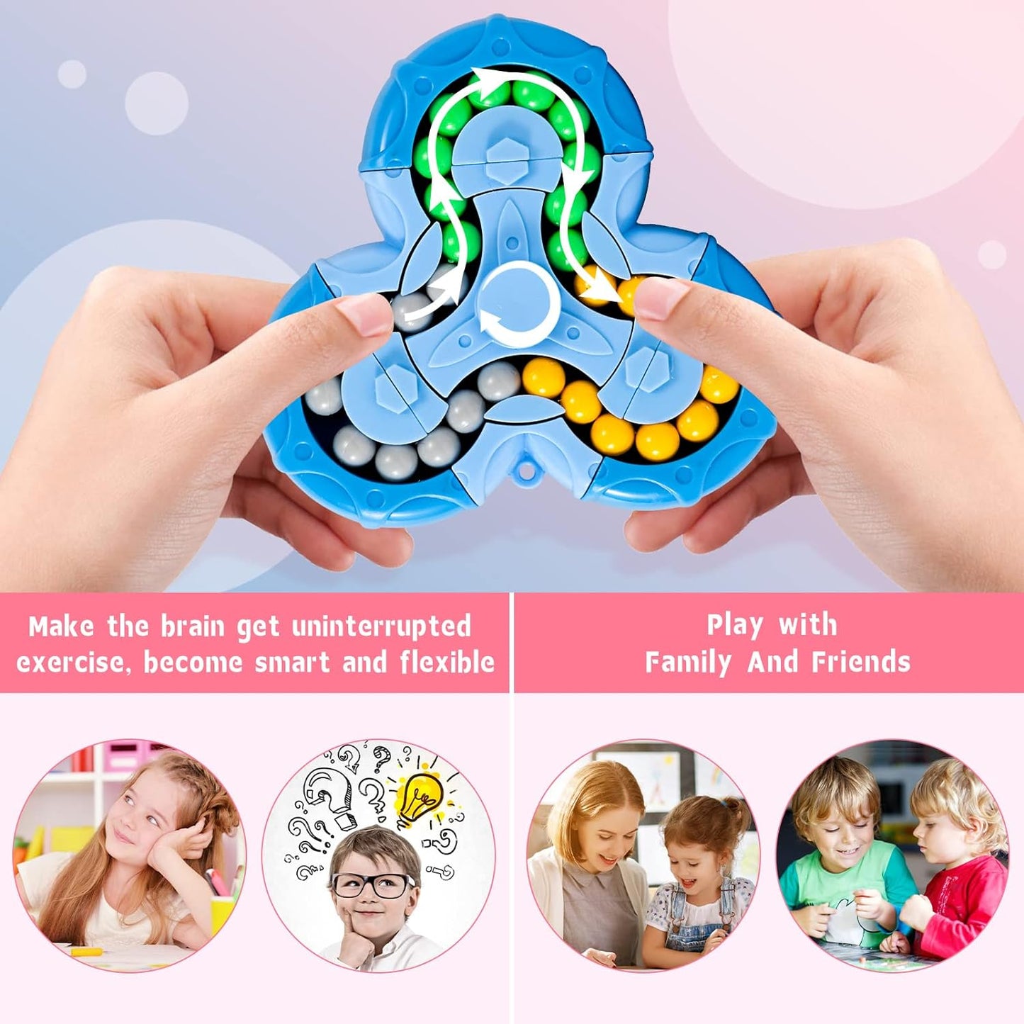 Magic Bean Puzzle Spinner – Kids Brain Booster Toy (Mobile-Free Fun!)