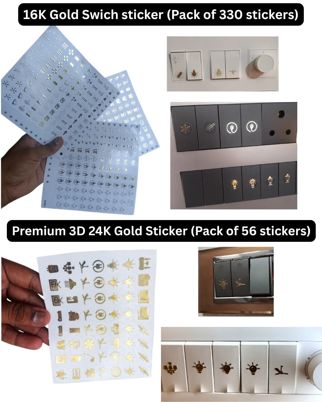 Golden Switch Stickers — Luxury Accent for Every Switch” pack of 300pcs