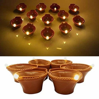 Water LED Diyas – Magical Floating Lights for Diwali Decoration | Flame-Free, Safe & Beautiful Glow (12 pcs)